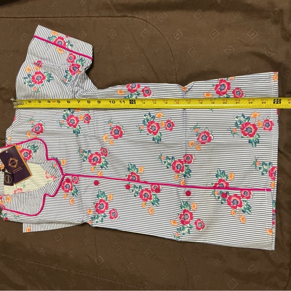 Floral  Cotton Pajamas with pockets and elastic waist band - Picture 5 of 11